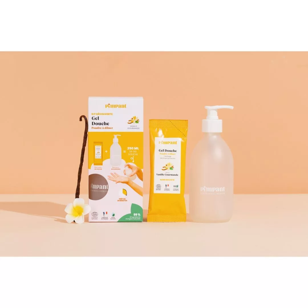 Kit Gel Douche Vanille Gourmande Pimpant | Naturel & Zéro Déchet