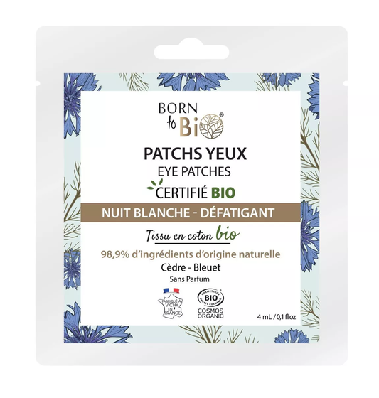 Patchs pour les Yeux Nuit Blanche Bio | Cèdre & Bleuet | Contours des Yeux Fatigués | Born to Bio