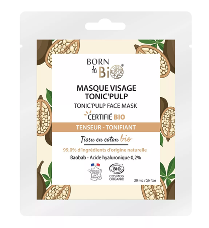 Masque Visage Tonic'Pulp Bio | Baobab & Acide Hyaluronique | Effet Tenseur et Tonifiant | Born to Bio