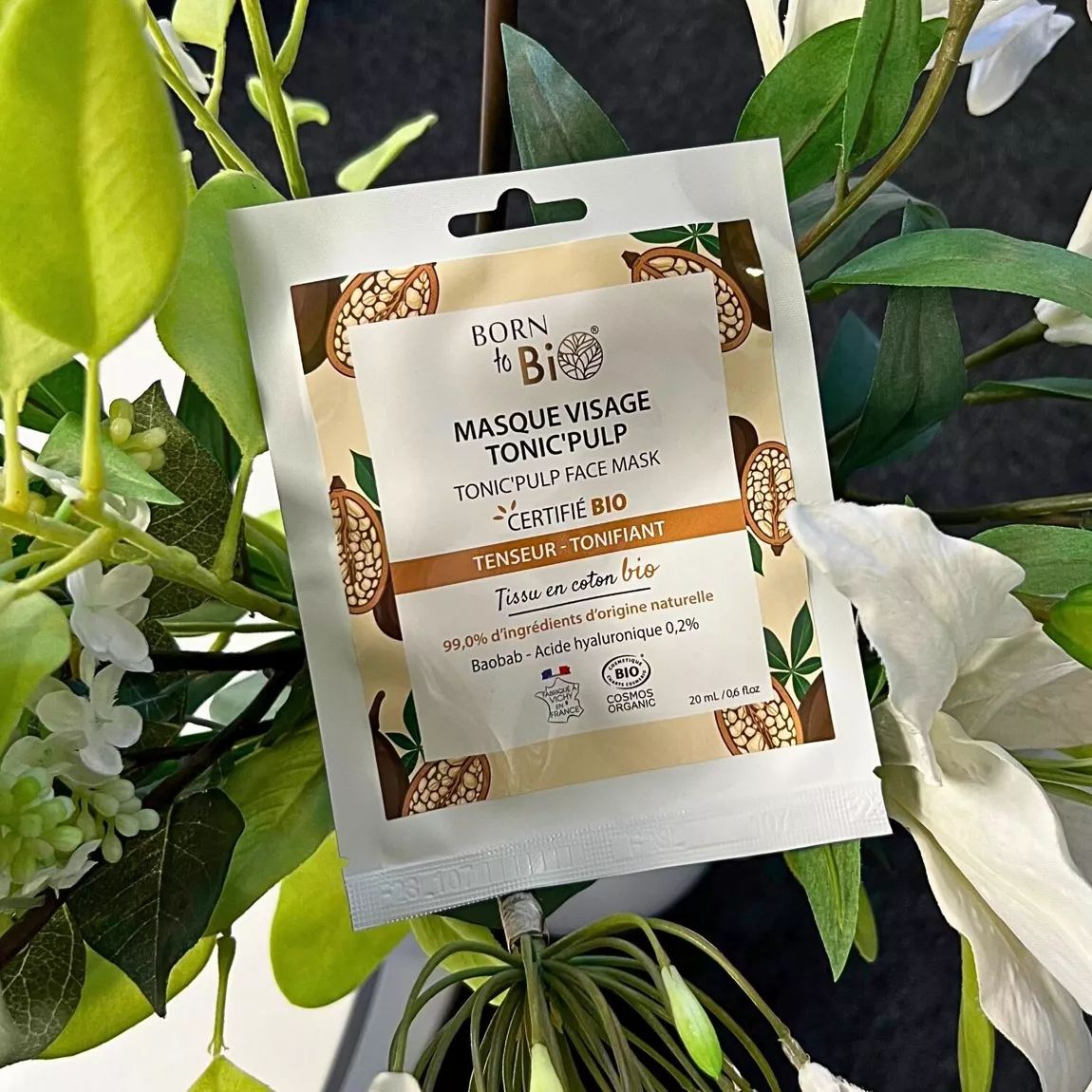 Masque Visage Tonic'Pulp Bio | Baobab & Acide Hyaluronique | Effet Tenseur et Tonifiant | Born to Bio