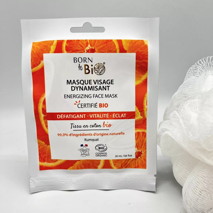 Masque Visage Dynamisant Bio en Coton | Kumquat & Aloe Vera | Born to Bio