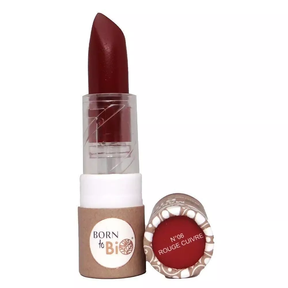 Rouge à Lèvres Mat Bio N°6 Rouge Cuivre – Fini Mat Ultra Pigmenté | Born to Bio