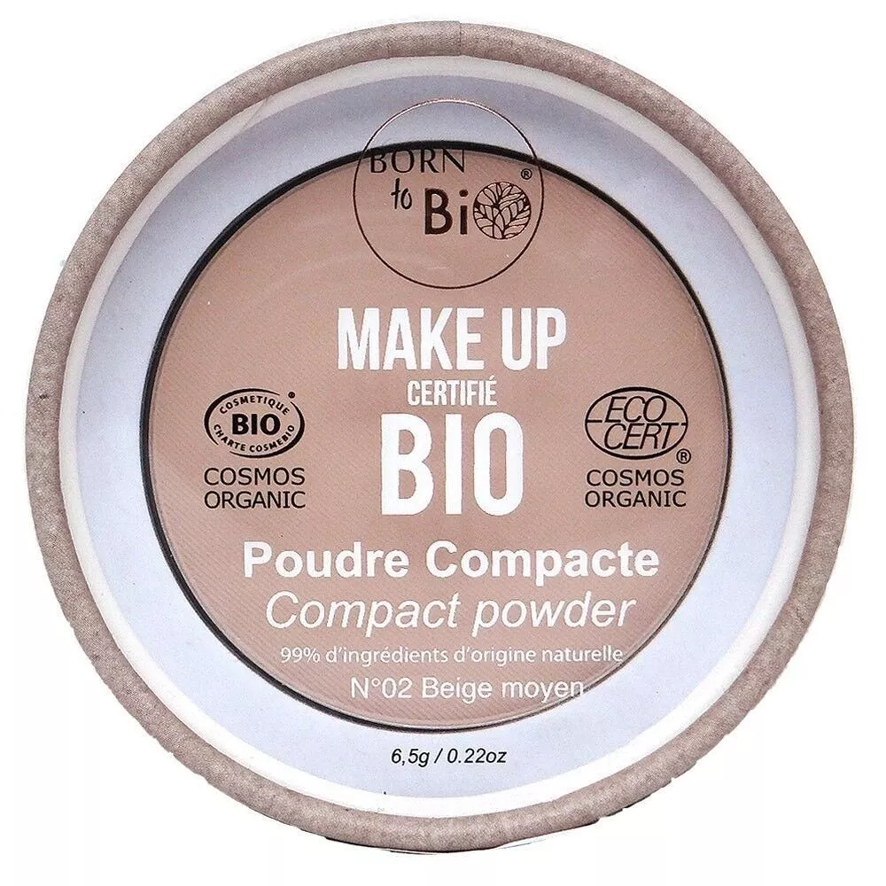 Poudre Compacte Bio Beige Moyen - Matifiante & Naturelle - Born to Bio