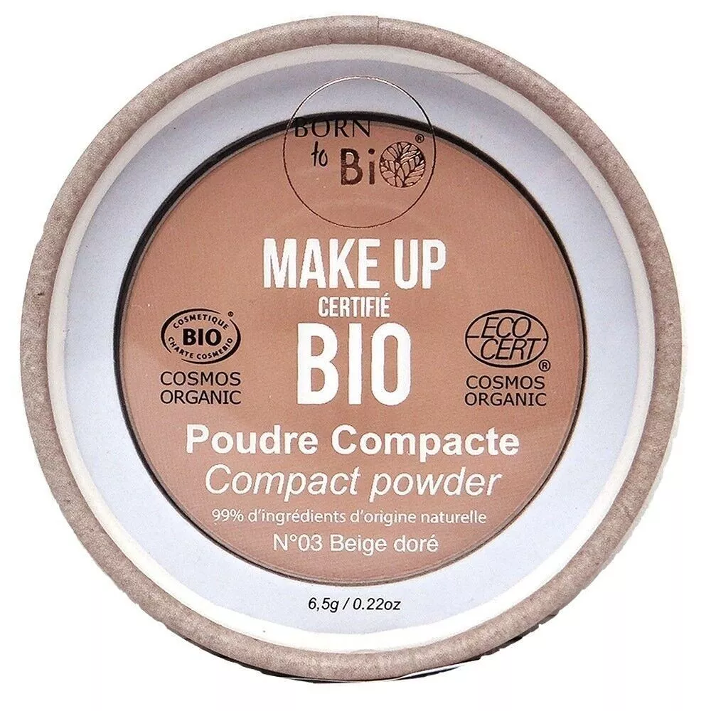 Poudre Compacte Bio Beige Doré - Matifiante & Naturelle - Born to Bio