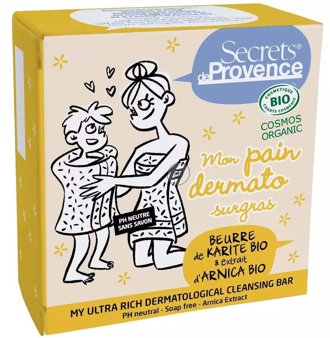 Pain Dermatologique Surgras Bio à l'Arnica – Procédé à Froid – Secrets de Provence 90g