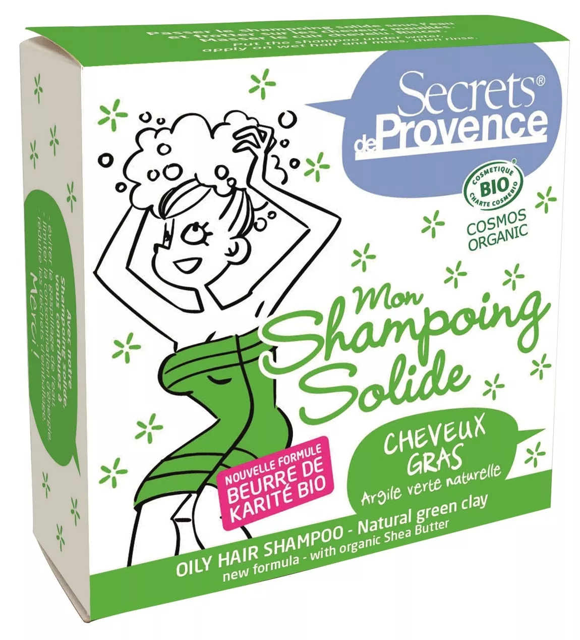 Shampoing Solide Bio pour Cheveux Gras – Argile Verte Naturelle – Secrets de Provence 85g