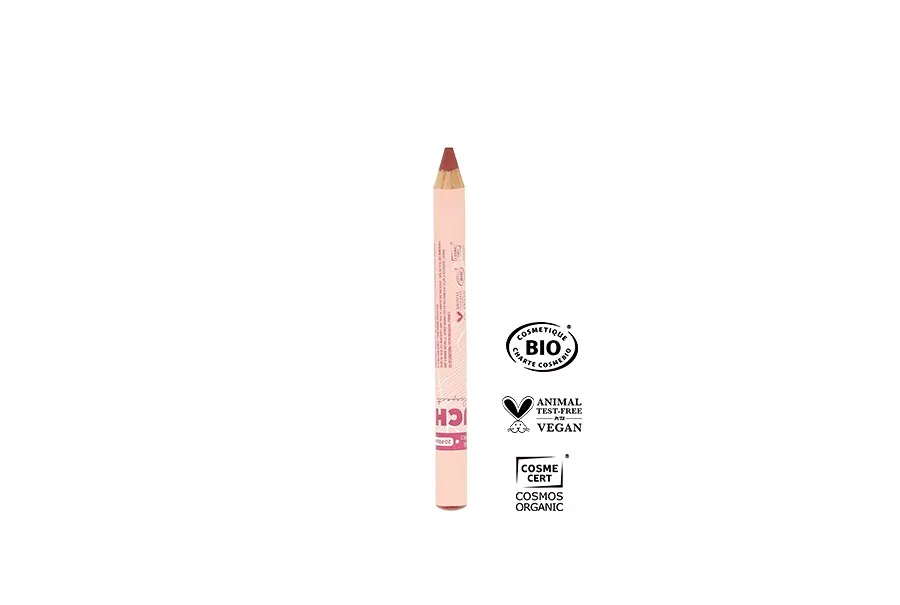 Rouge à Lèvres Bio Végan Framboise Crayon Jumbo 7g - JCH Respect - Fini Semi-Mat - Hydratation Intense