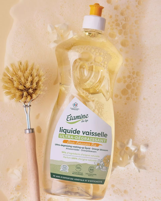 Liquide Vaisselle Ultra-Dégraissant Fleur d’Oranger 1L - Étamine du Lys | Nettoyage efficace et naturel