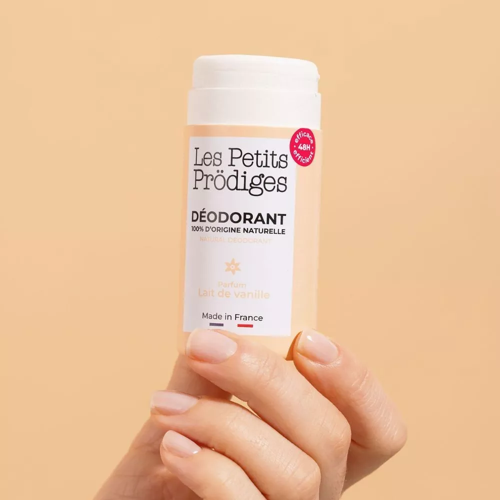 Déodorant Solide Lait de Vanille 40g – 48h d'Efficacité | 100% Naturel, Zéro Plastique | Les Petits Prödiges