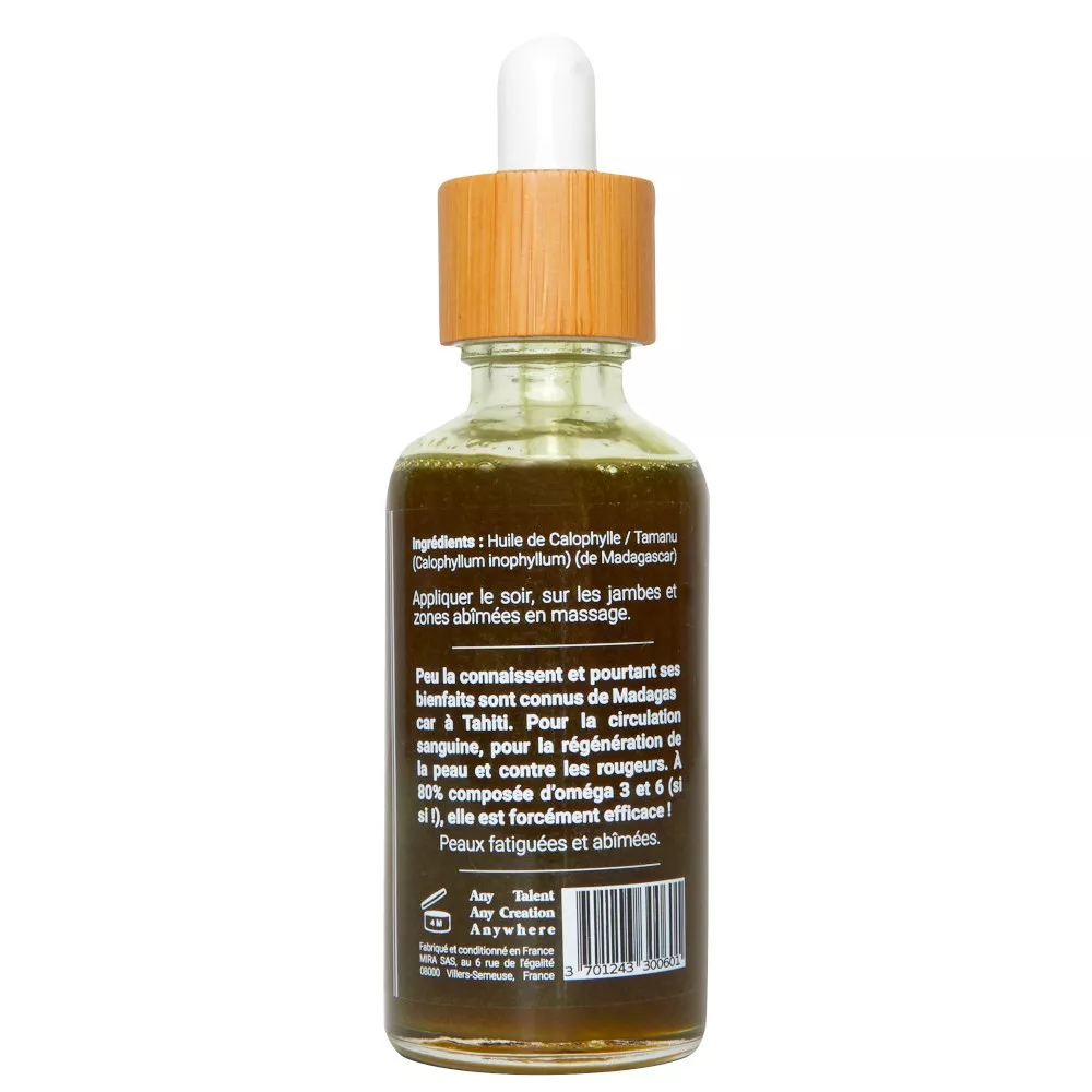 Huile de Calophylle MIRA – Peaux sensibles & circulation – 50 ml