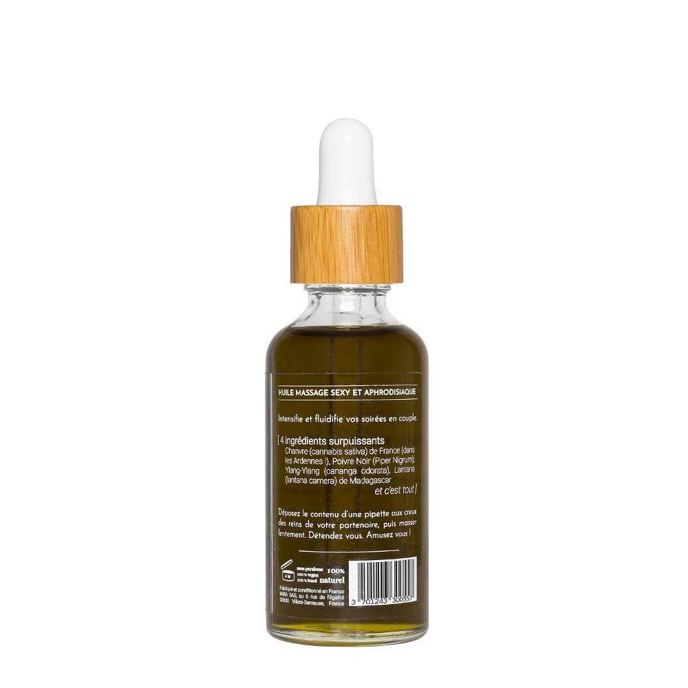 Huile de massage Chanvre & Ylang MIRA – Sensuelle & naturelle 50 ml