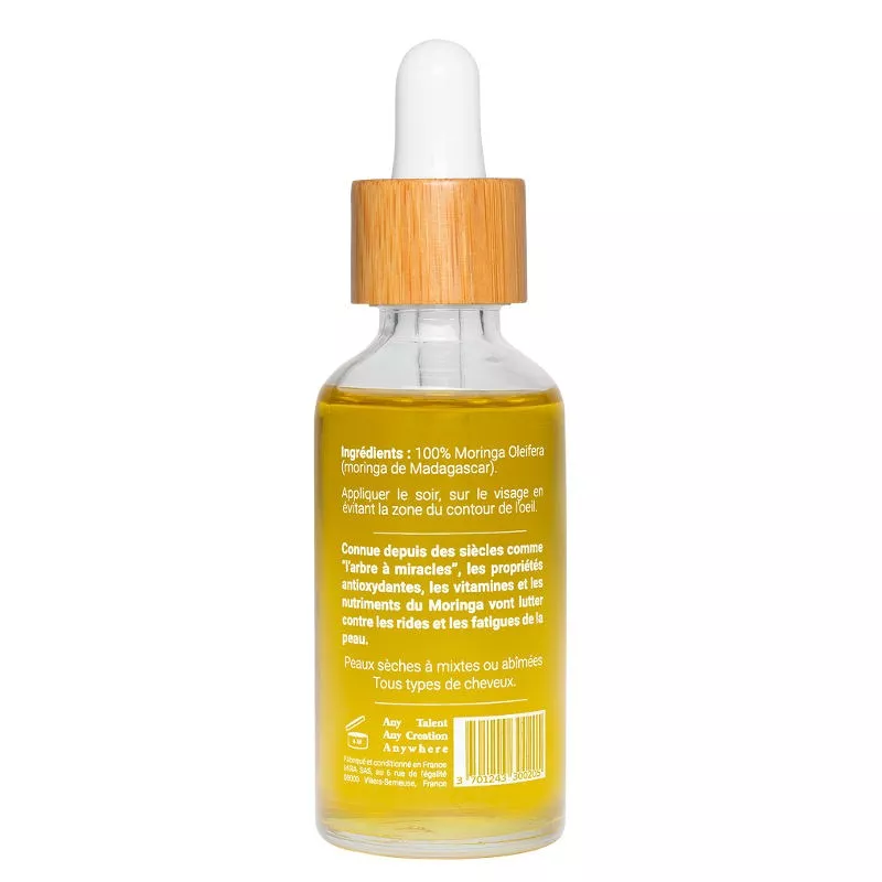 Huile de Moringa pure – Anti-âge, nourrissante et assouplissante – 50ml