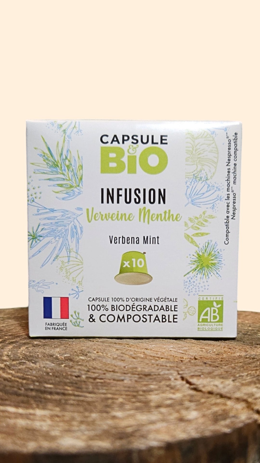 Infusion Verveine Menthe Bio en Capsules Biodégradables Capsule Bio - Relaxation Écologique