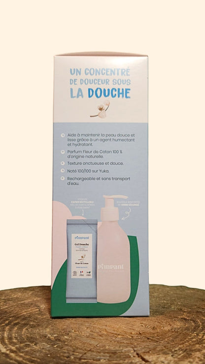 Kit Découverte Gel Douche PIMPANT Fleur de Coton Rechargeable – 99% naturel, zéro déchet