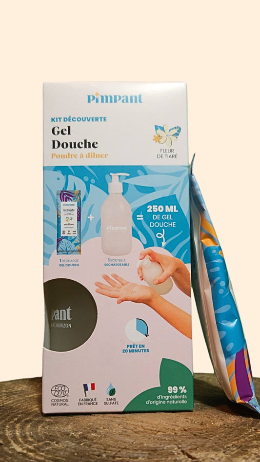 Kit Découverte Gel Douche PIMPANT Tiaré – Zéro déchet, écologique et sensoriel