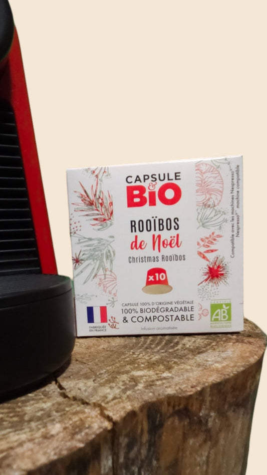 Rooibos de Noël Bio en Capsules Biodégradables Capsule Bio - Savourez Noël sans Culpabilité