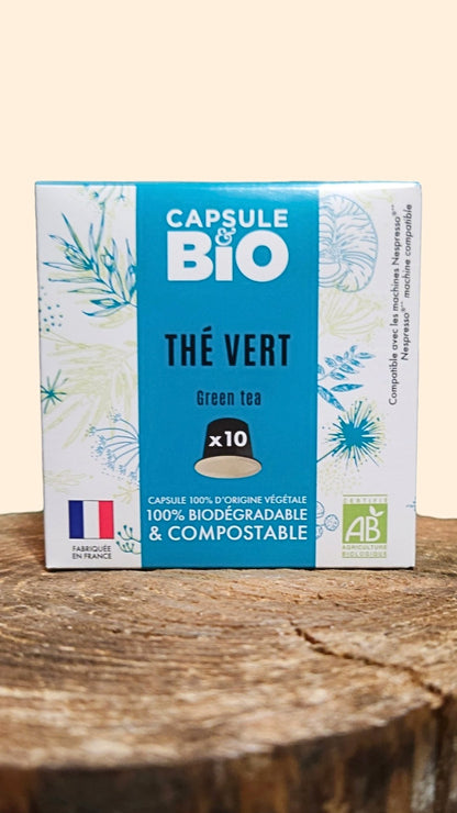 Thé Vert Bio en Capsules Biodégradables Capsule Bio - Simplicité Écologique